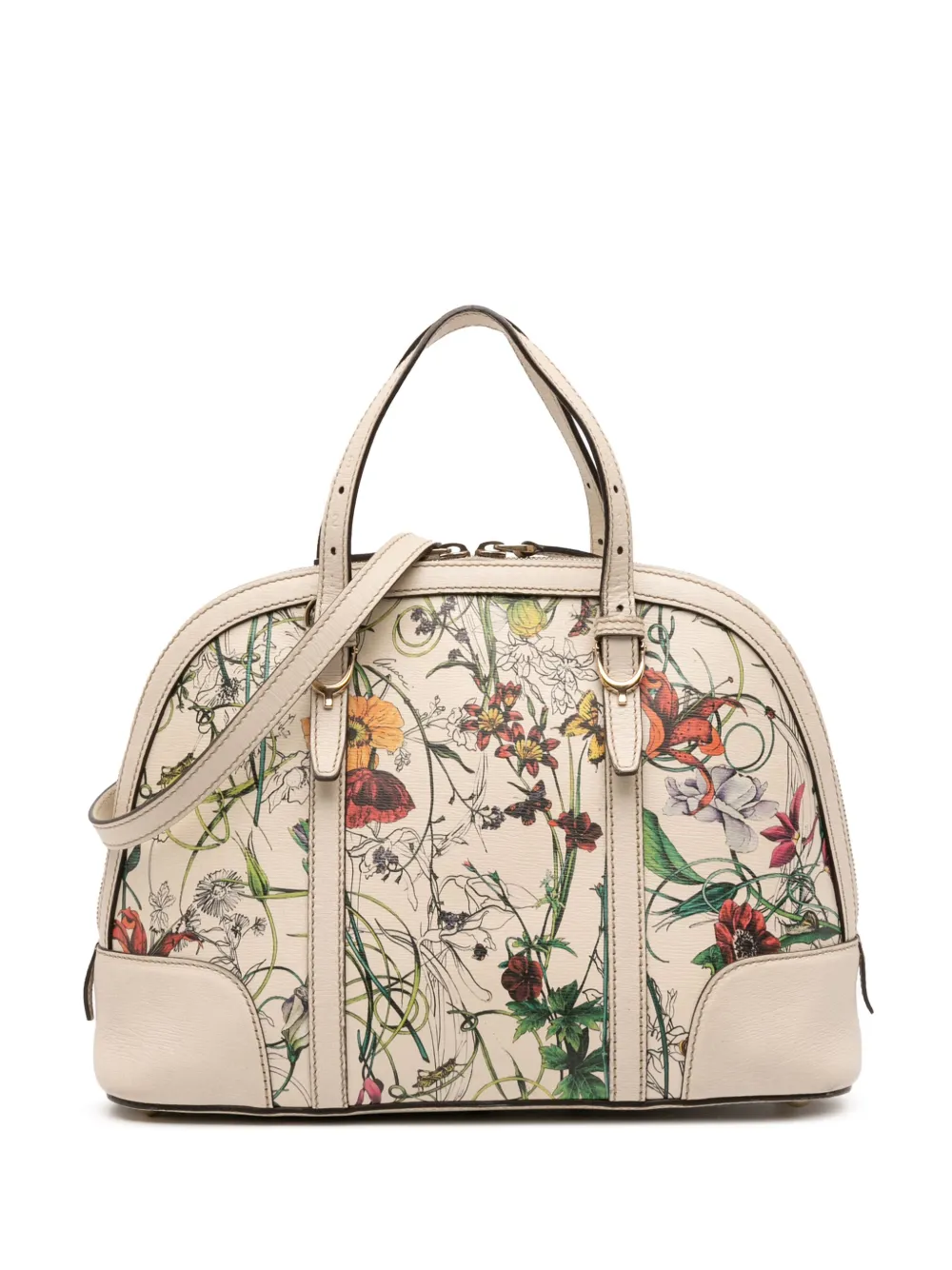 Gucci Pre-Owned 2016-2025 Small Leather Flora Nice Dome satchel | White | Image 1