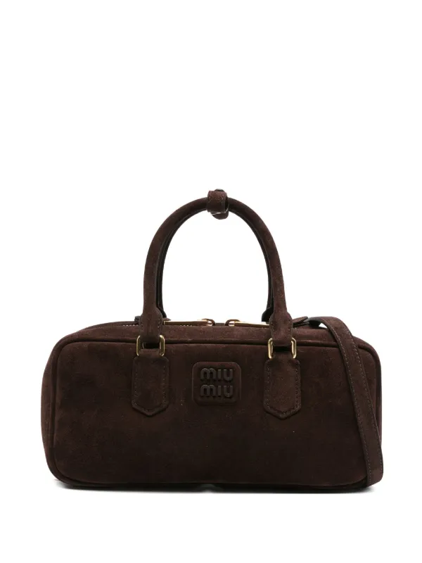 Miu Miu Arcadie Top-handle Zip-fastening Tote Bag in Brown