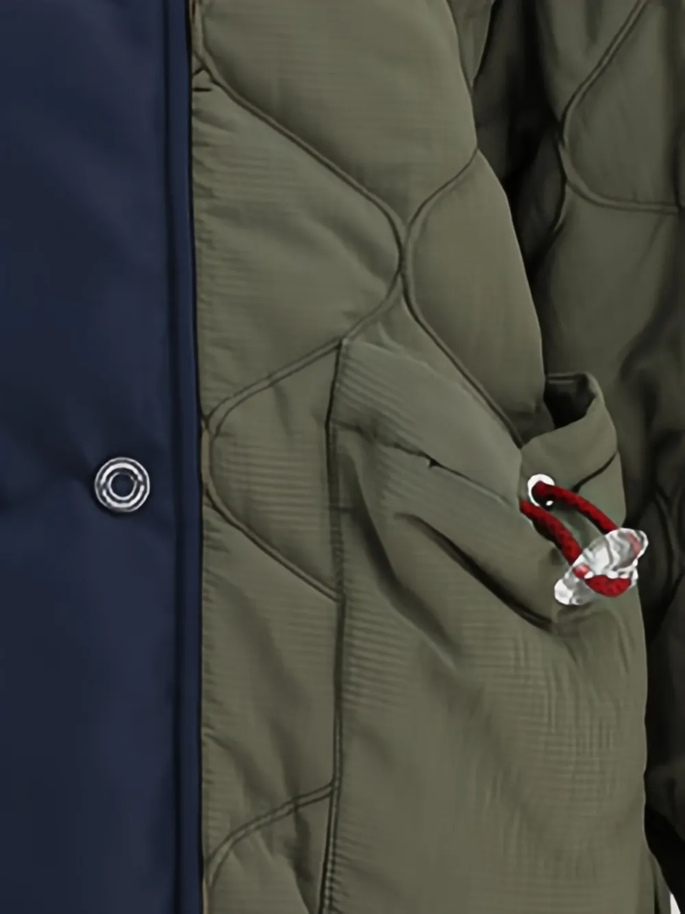 Marbell Quilted Colour-block Bomber Jacket In Green