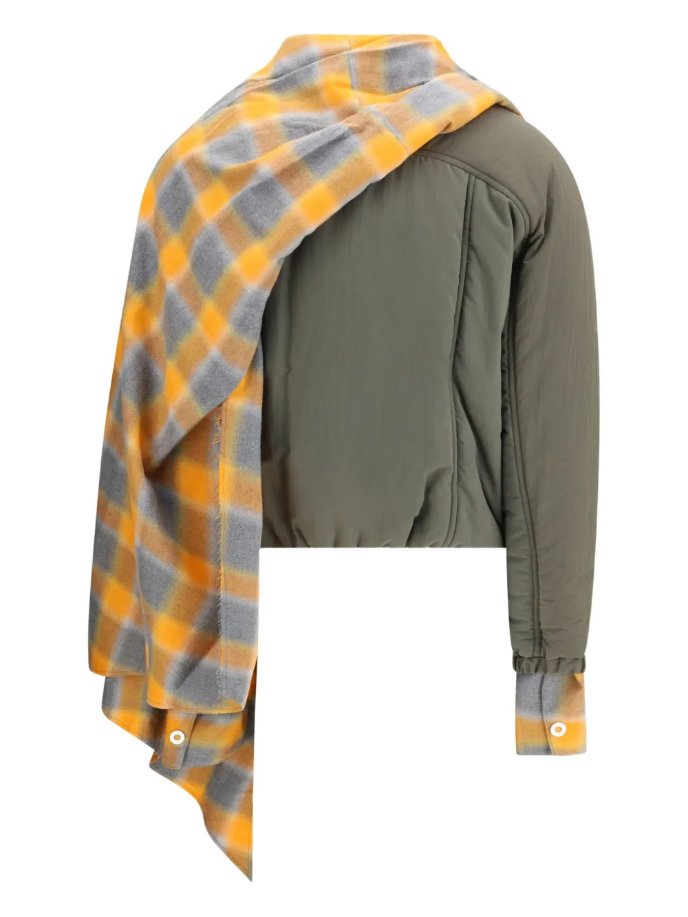 Marbell Kirsten Plaid-trimmed Zip-front Jacket In Multi