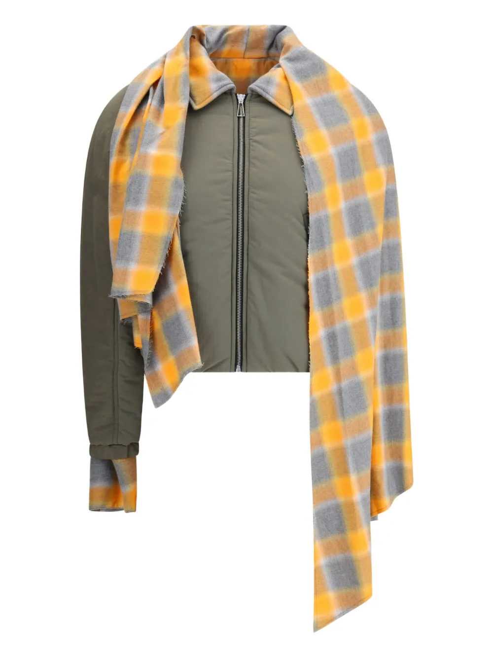 Marbell Kirsten Plaid-trimmed Zip-front Jacket In Multi