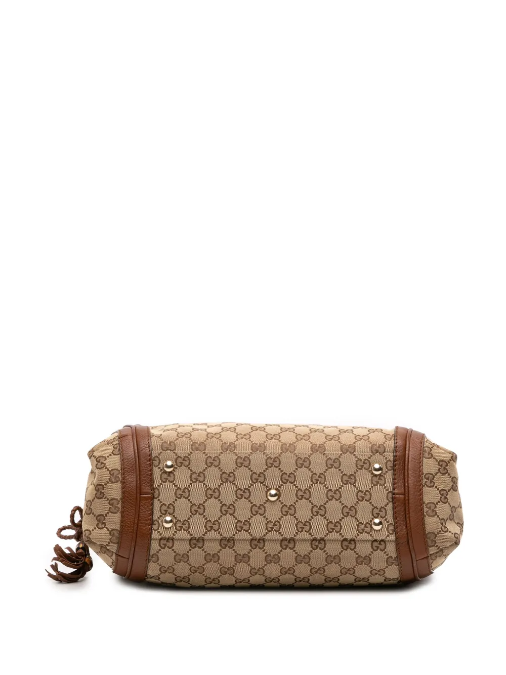 Pre-owned Gucci 2016-2025 Medium Gg Canvas Bella Shoulder Bag In Brown