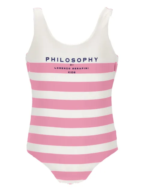Philosophy Di Lorenzo Serafini Kids traje de baño con rayas estampadas
