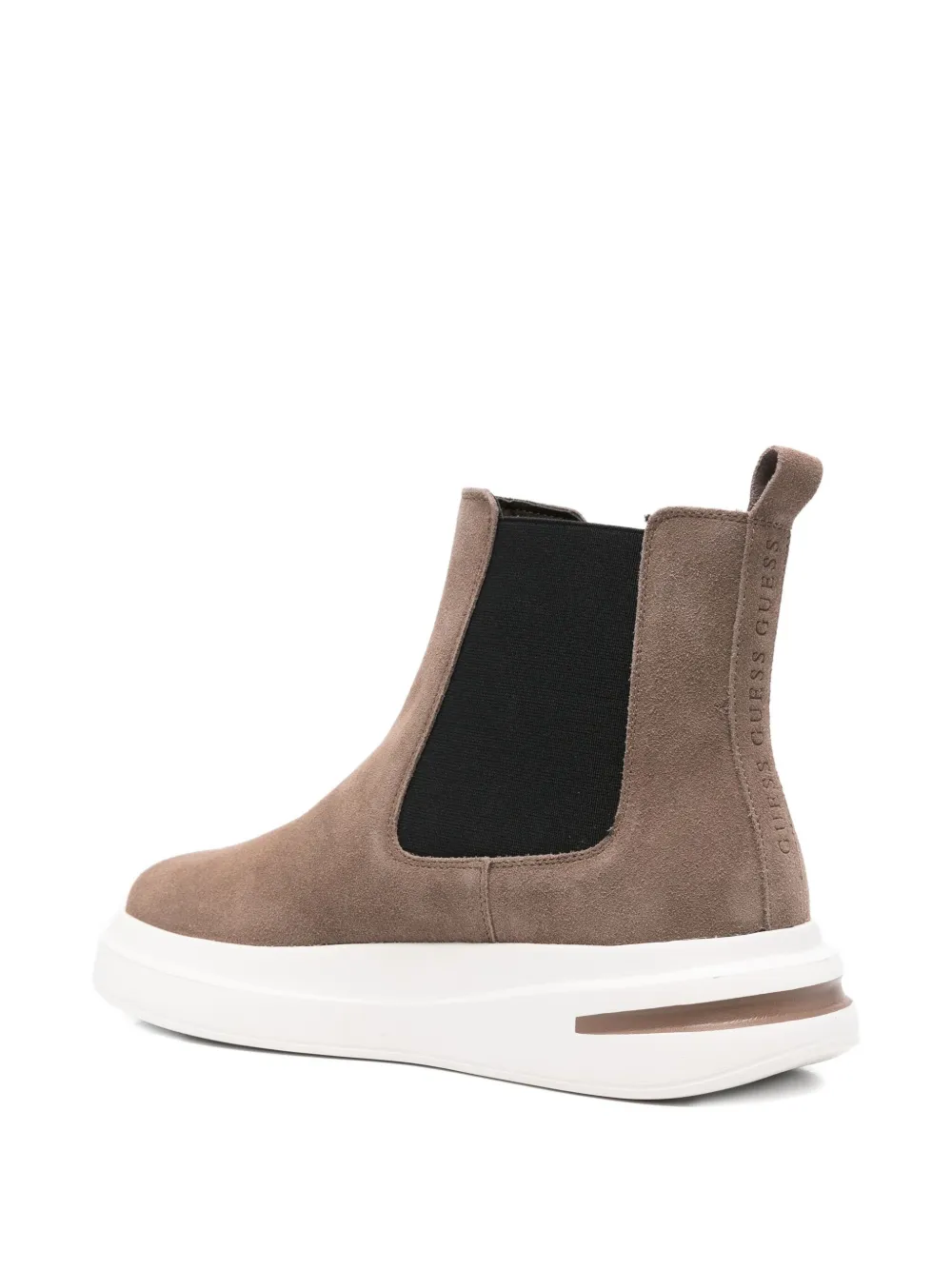 Guess Usa Elasticated-panel Platform Boots In Brown