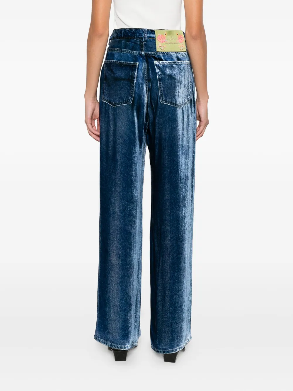 Pierre-louis Mascia Denim Print Trousers In Blue