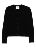 Closed ribbed wool cardigan - Black