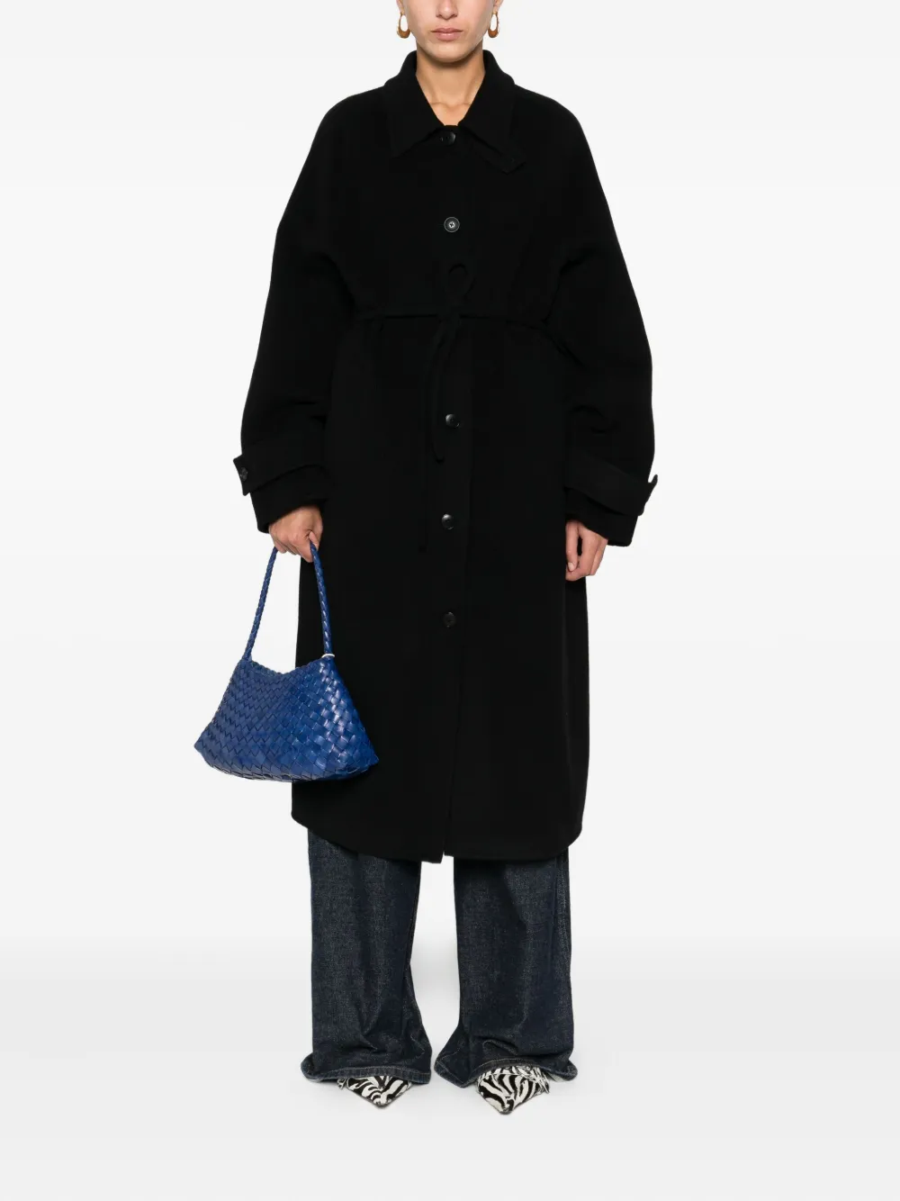 Closed belted button-front coat | Single Breasted Coats | Image 2