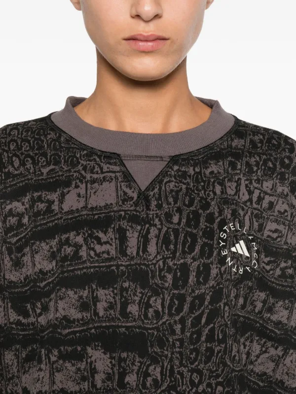 Adidas By Stella McCartney crocodile-print long-sleeve Sweatshirt