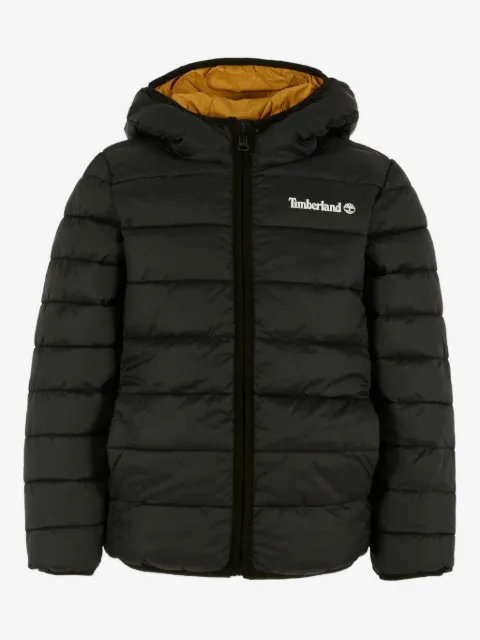 Timberland Kids Gesteppte Kapuzenjacke mit Logo-Print