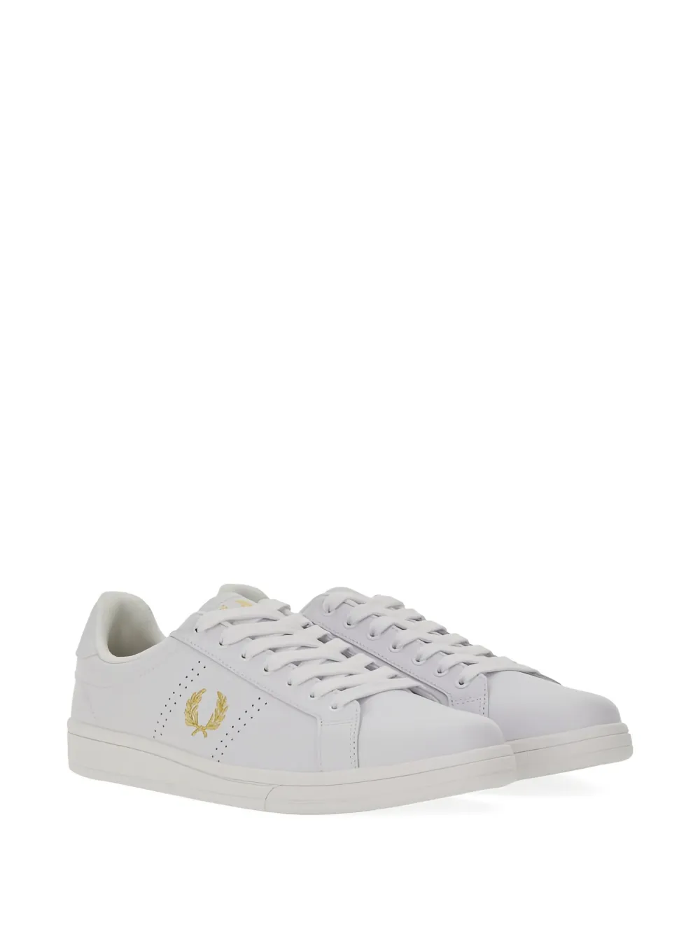 Fred Perry Logo-detail Perforated Sneakers In White