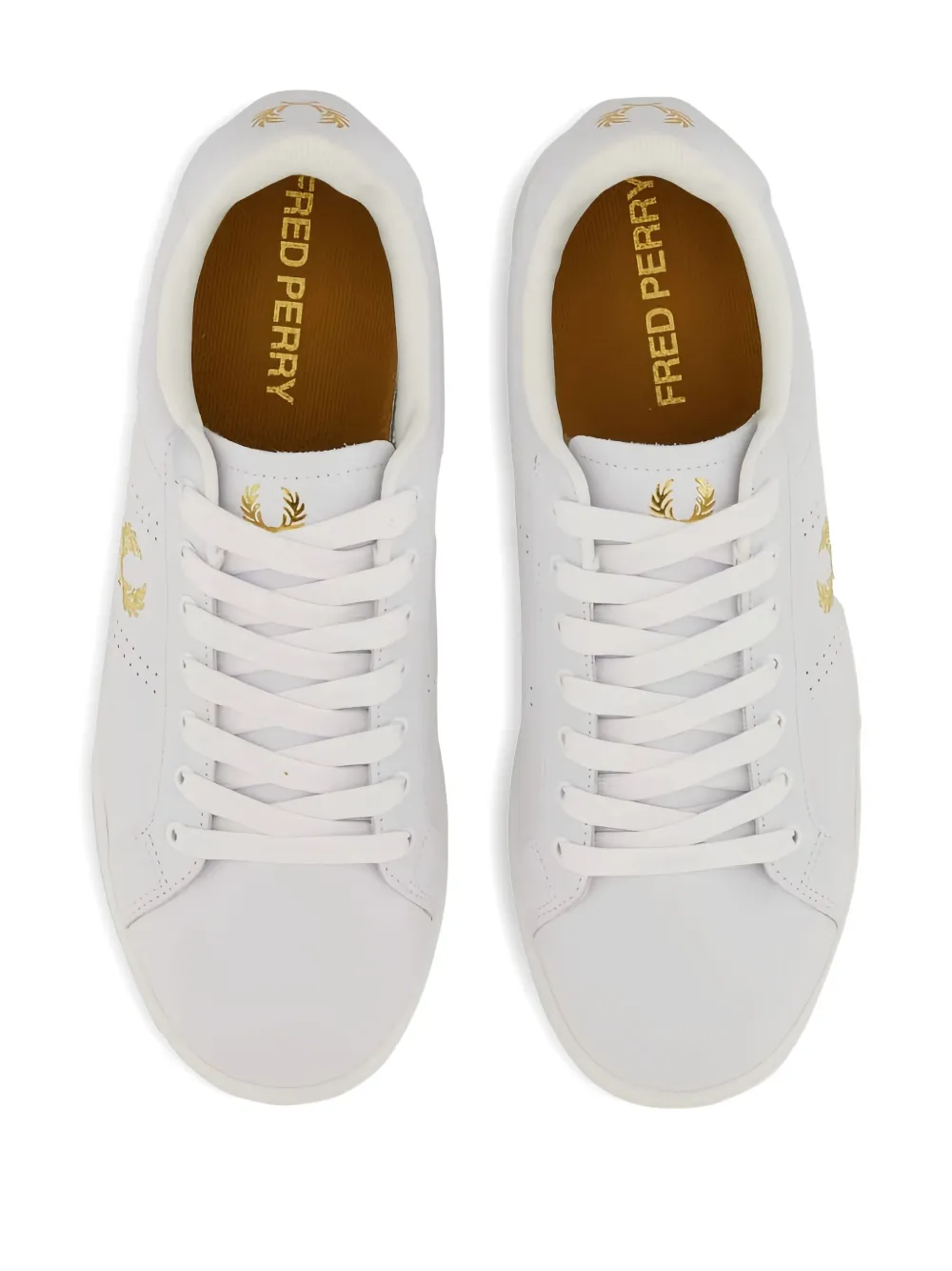Fred Perry Logo-detail Perforated Sneakers In White