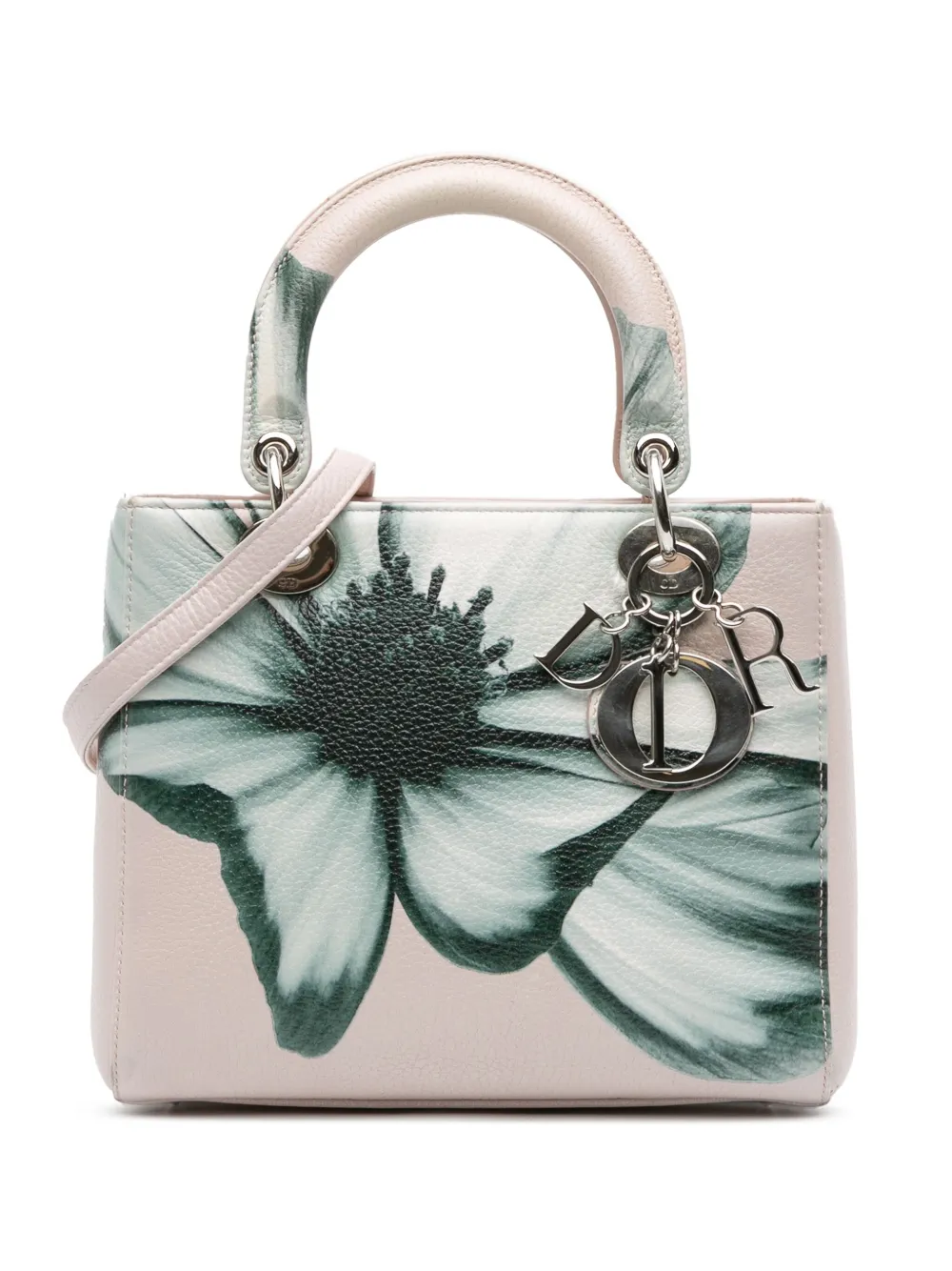 Christian Dior Pre-Owned 2014 Medium Deerskin Floral Printed Lady Dior satchel | Pink | Image 1