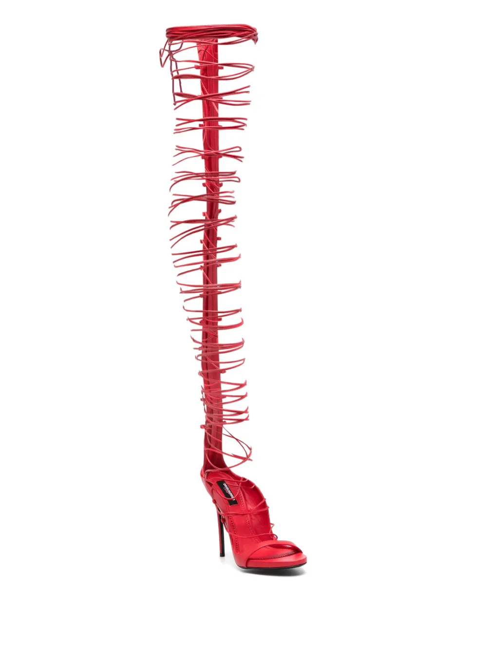 Dsquared2 Lace-up Stiletto Sandals In Red