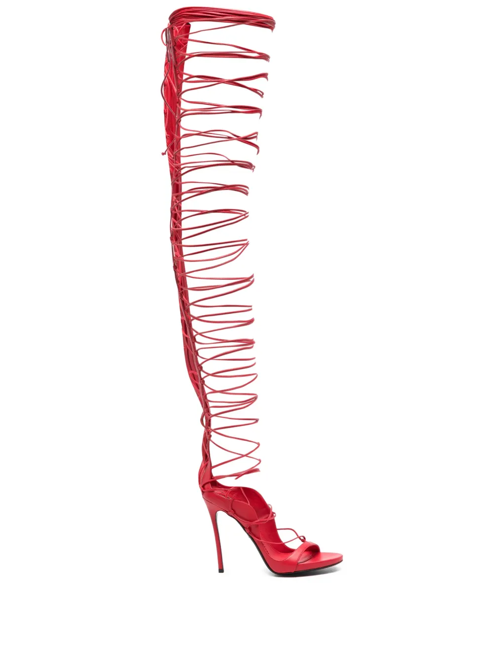 Dsquared2 Lace-up Stiletto Sandals In Red