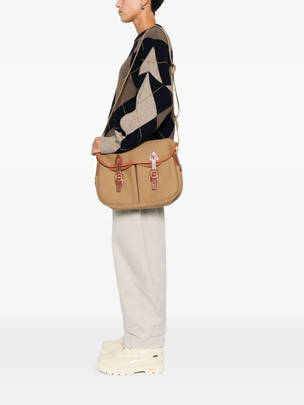 BRADY Ariel leather-trimmed shoulder bag - Bruin