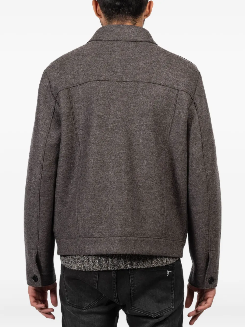 Harris Wharf London Buttoned Flap-pocket Jacket In Gray