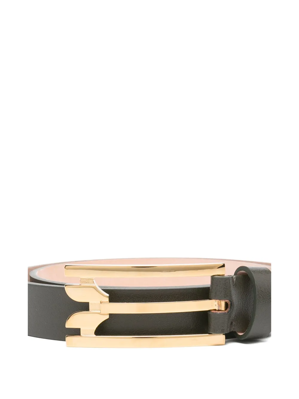 Victoria Beckham Logo-buckle Leather Belt In Burgundy