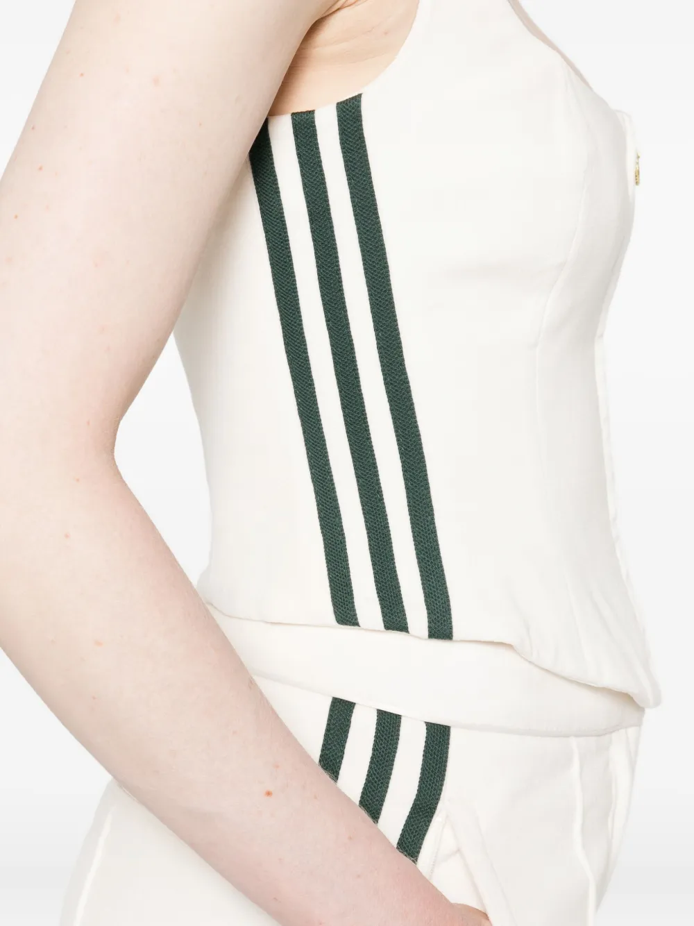 Adidas Originals Zip-front Panelled Top In White