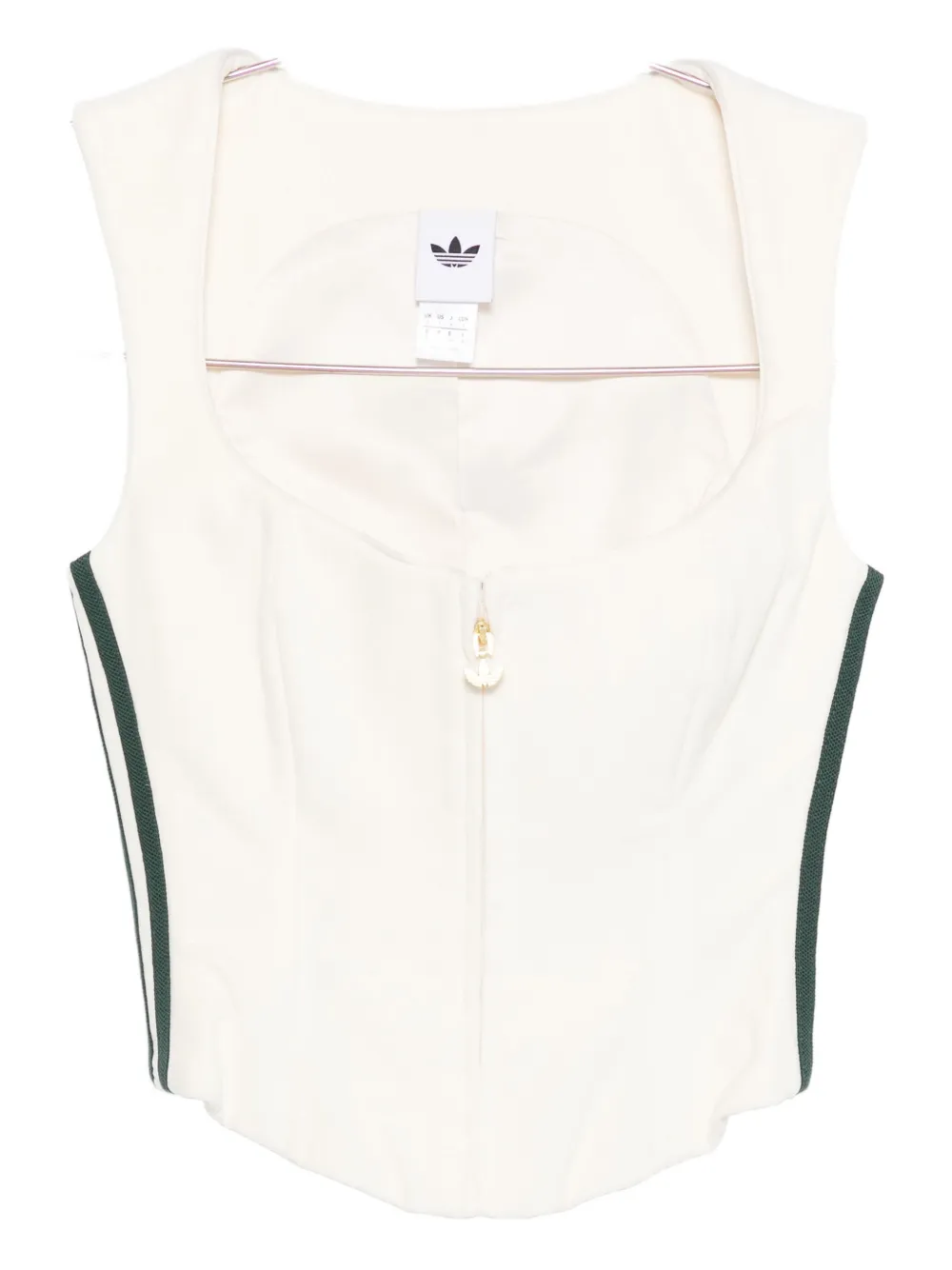 Adidas Originals Zip-front Panelled Top In White
