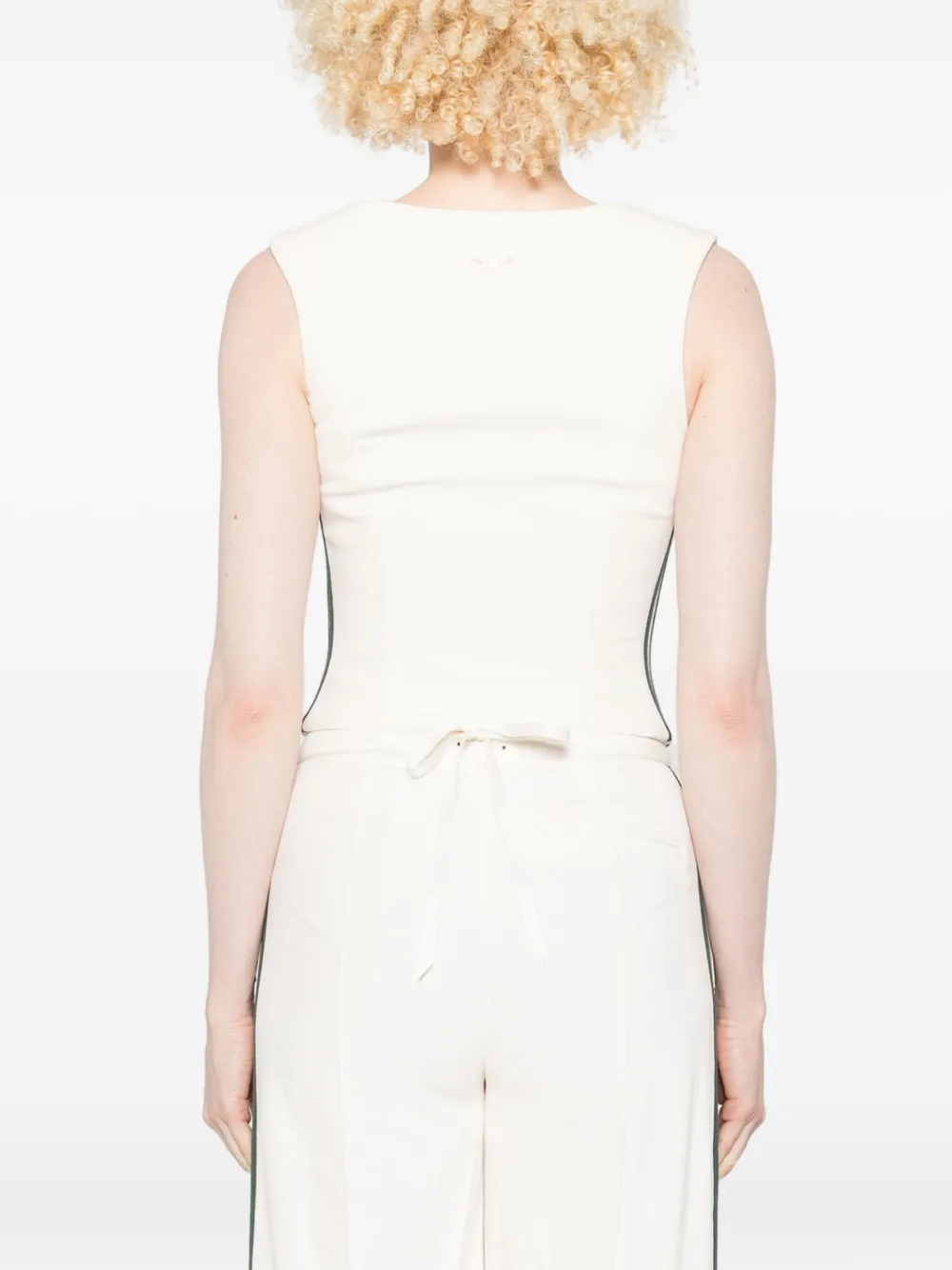 Adidas Originals Zip-front Panelled Top In White