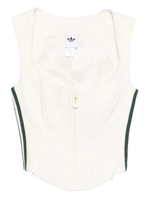 adidas zip-front panelled top