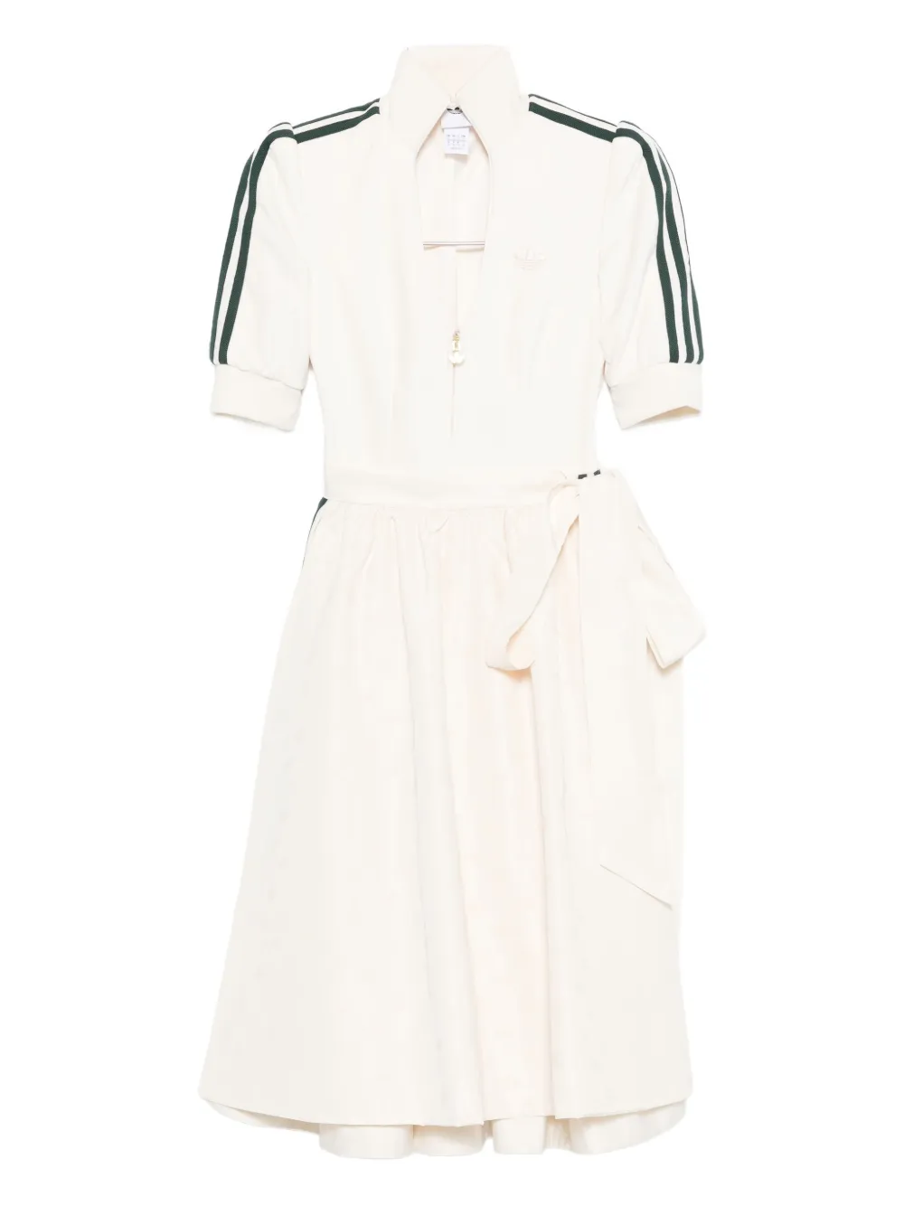 adidas three-stripe zip-front midi dress - ホワイト adidas three-stripe zip-front midi dress - ホワイト