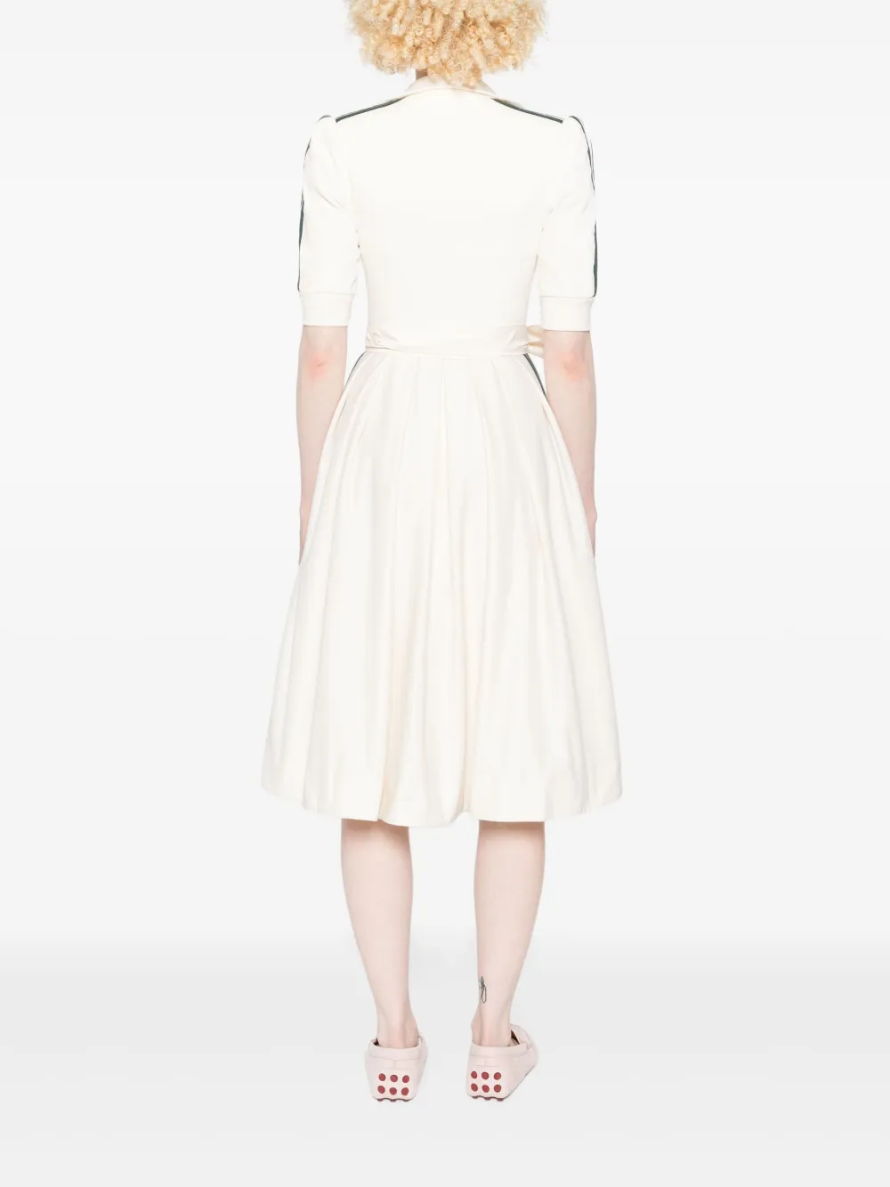 adidas Midi-jurk met drie strepen en rits Wit