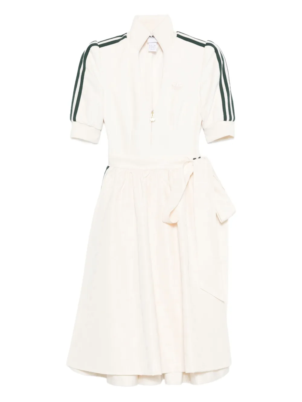 adidas three-stripe zip-front midi dress | White | Image 1