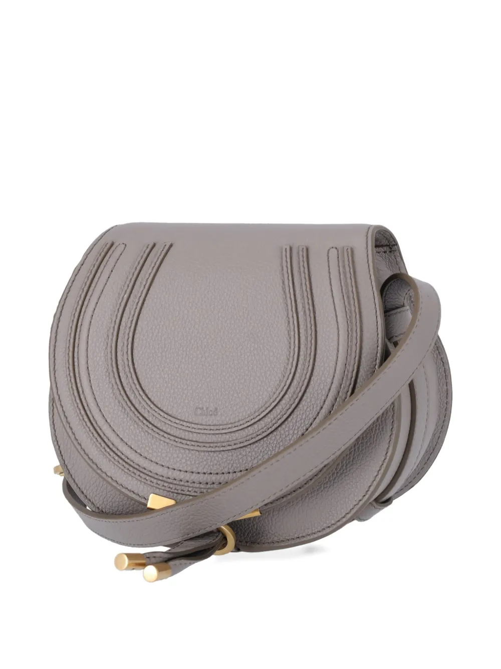 Chloé Small Marcie U-shaped Flap Shoulder Bag In Gray