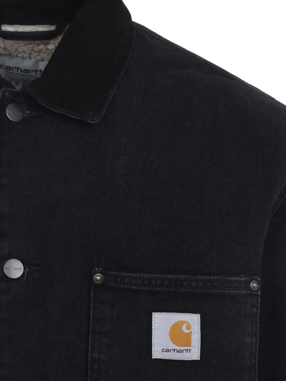 Carhartt Utility Work Coat Front Pockets In Black