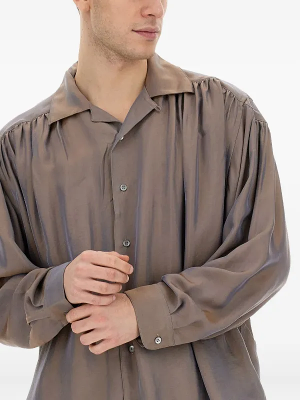 【AISH/アイシュ】over size ギャザーシャツ クラフトマンギャザーシャツ/サックス | Factelier (ファクトリエ)