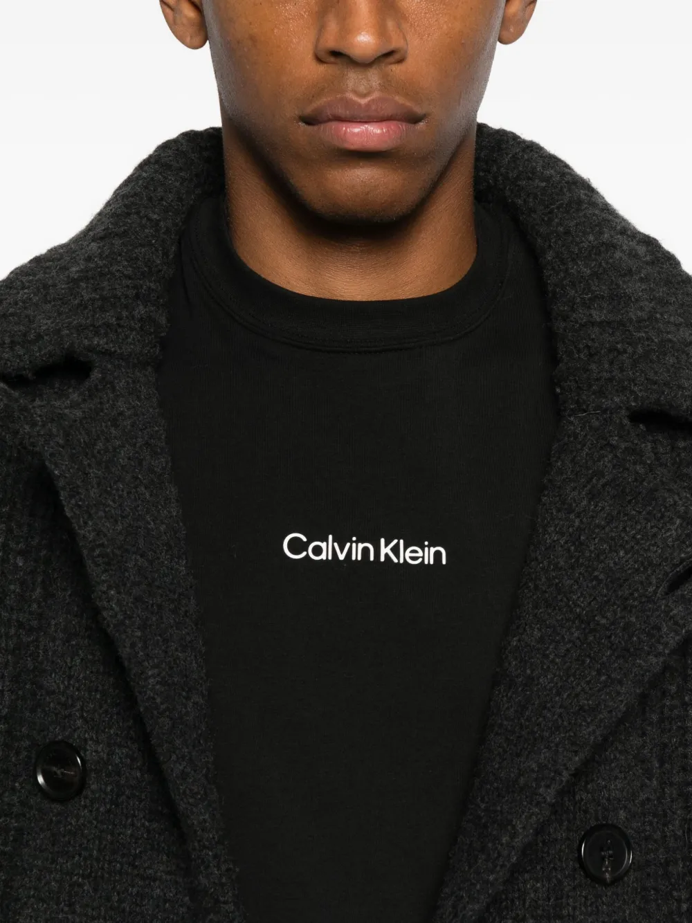 Calvin Klein T-shirt met geborduurd logo Zwart
