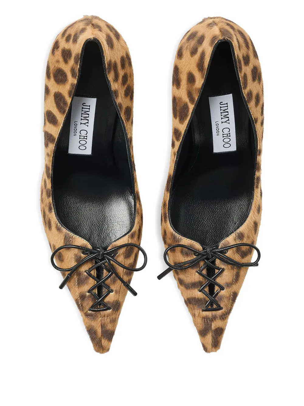 Jimmy Choo 95mm Scarlett Leopard-print Lace-up Pumps In Brown