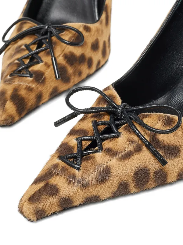 Jimmy Choo 95mm Scarlett leopard-print lace-up Pumps | Brown
