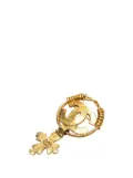CHANEL Pre-Owned 1994 CC Gold Plated Cross Dangle Brooch costume brooch