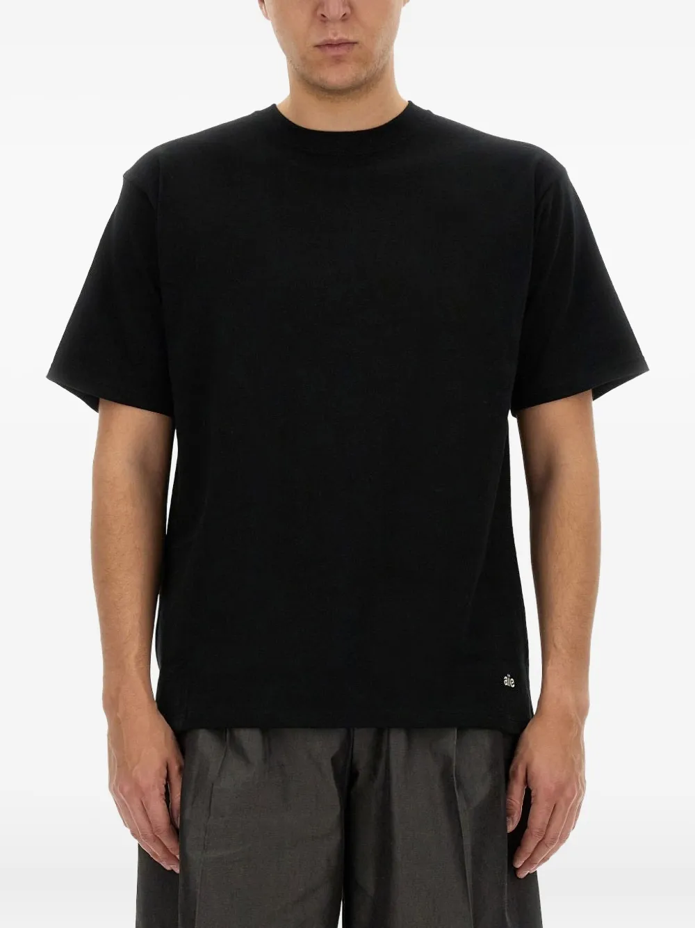 Aïe Crew-neck Cotton T-shirt In Black