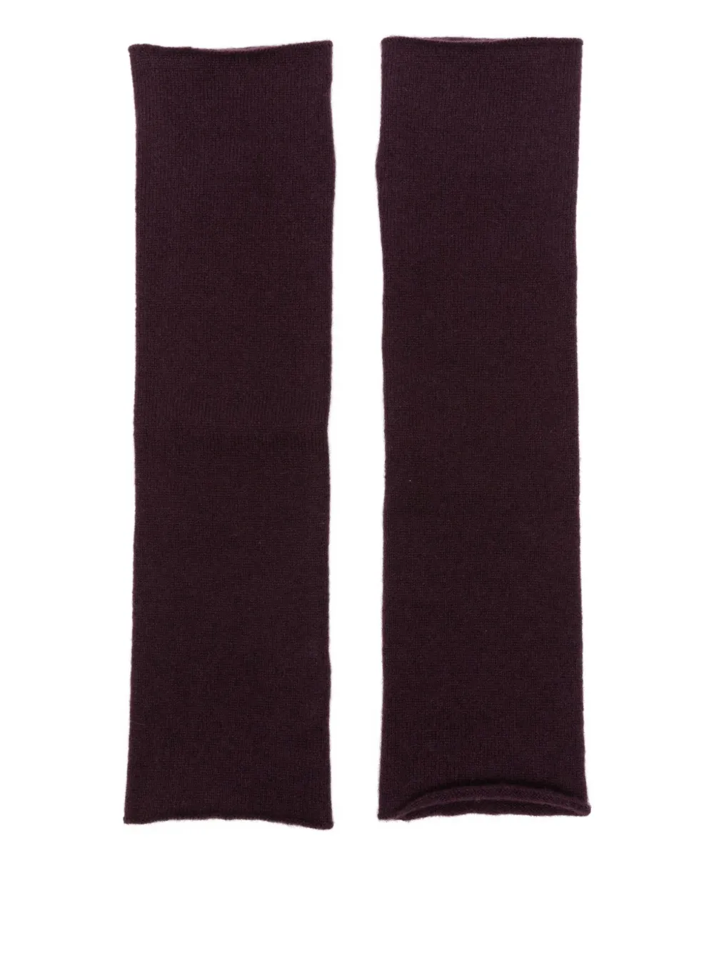 Lisa Yang Ribbed Arm Warmers In Burgundy
