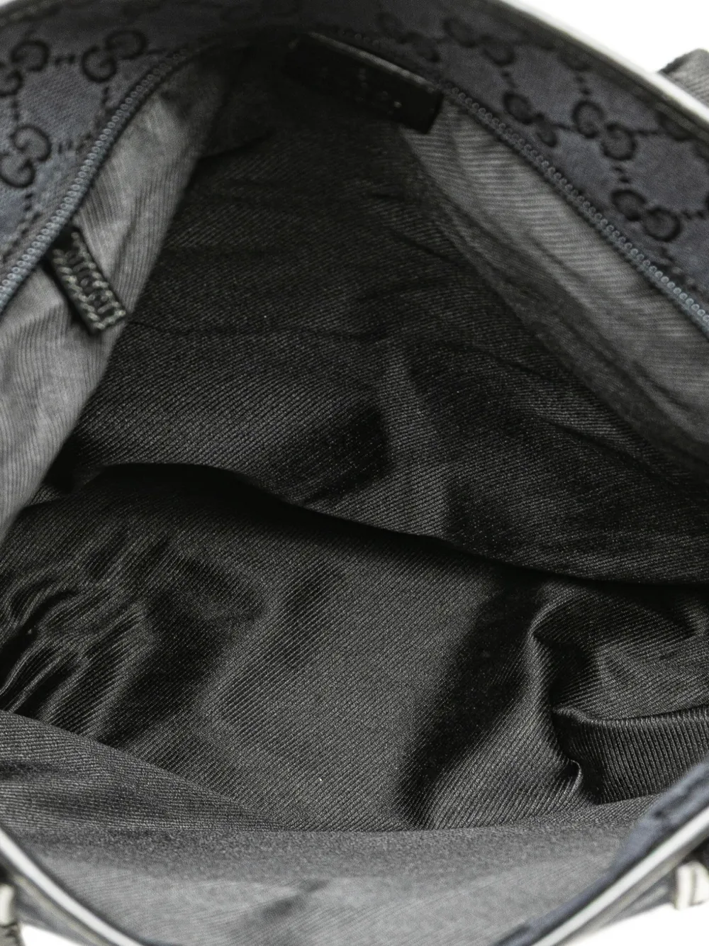 Pre-owned Gucci 2000-2015 Gg Canvas Web Tote Bag In Black