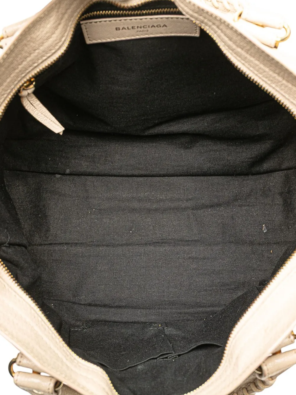 Pre-owned Balenciaga 2004 Chevre Motocross Classic Metallic Edge City Satchel In Brown