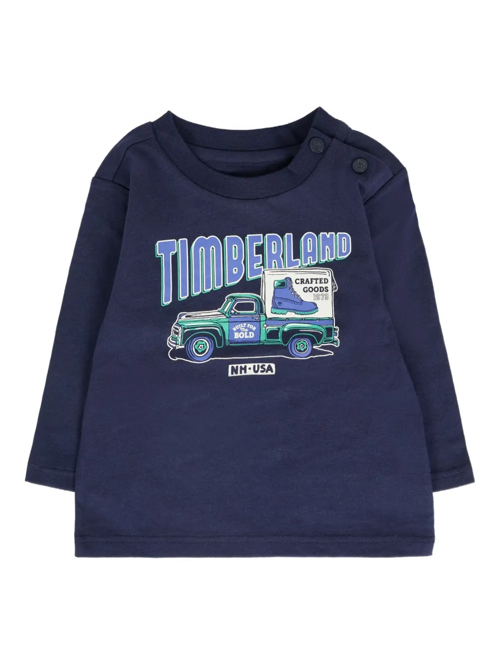 Timberland Truck-print Long-sleeve T-shirt In Blue