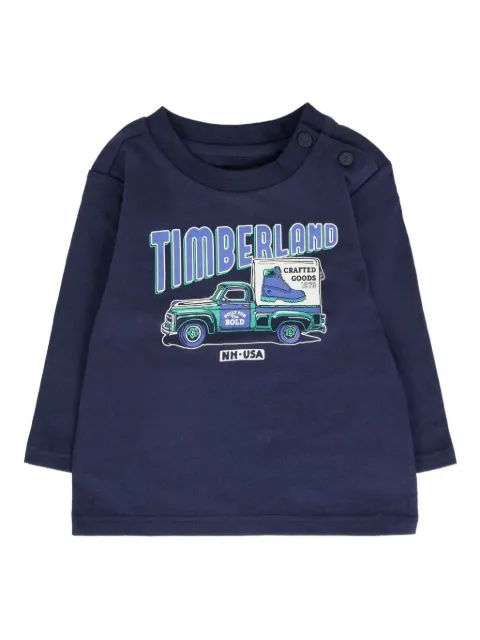 Timberland Kids truck-print long-sleeve T-shirt