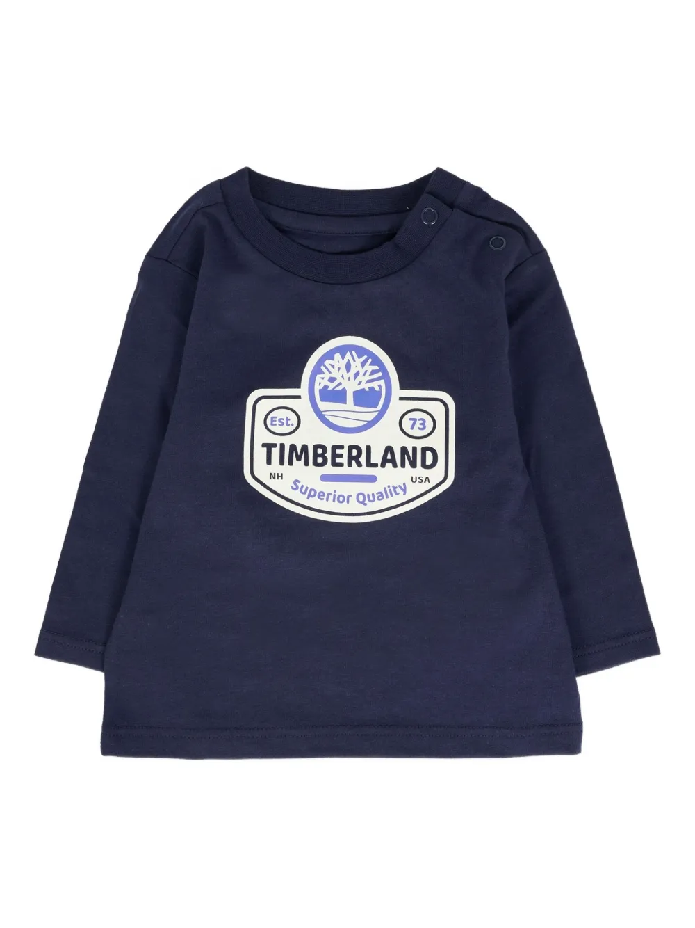 Timberland Kids logo-print long-sleeve T-shirt | Blue | Image 1