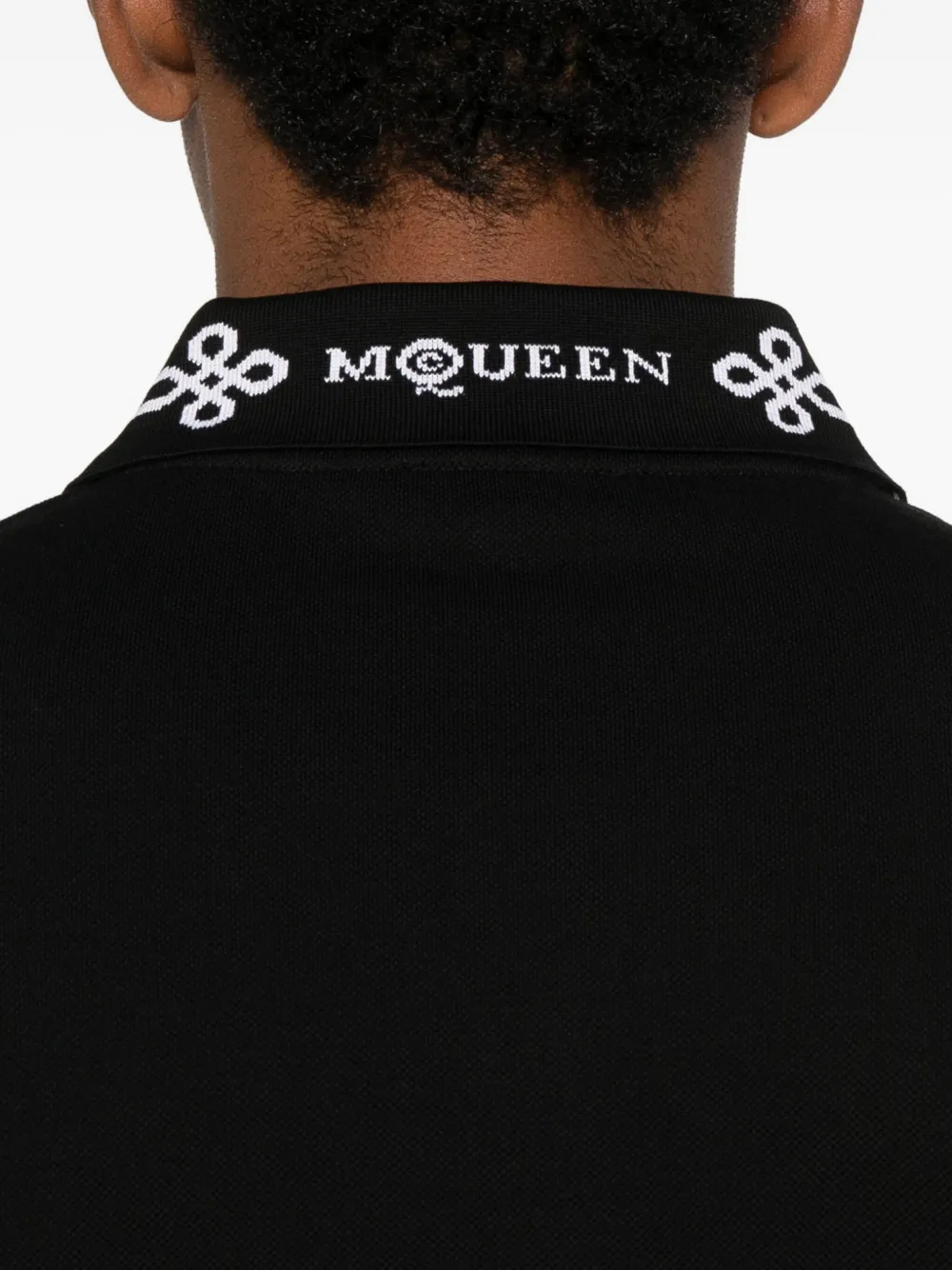 Alexander Mcqueen Polo Shirt With Short Sleeves And Collar In Black