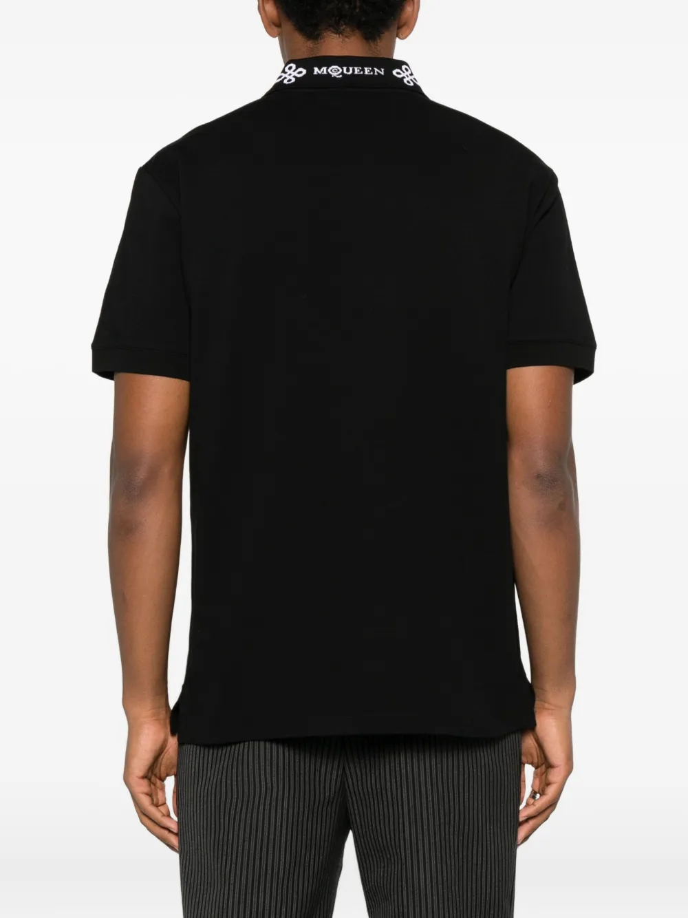 Alexander Mcqueen Polo Shirt With Short Sleeves And Collar In Black