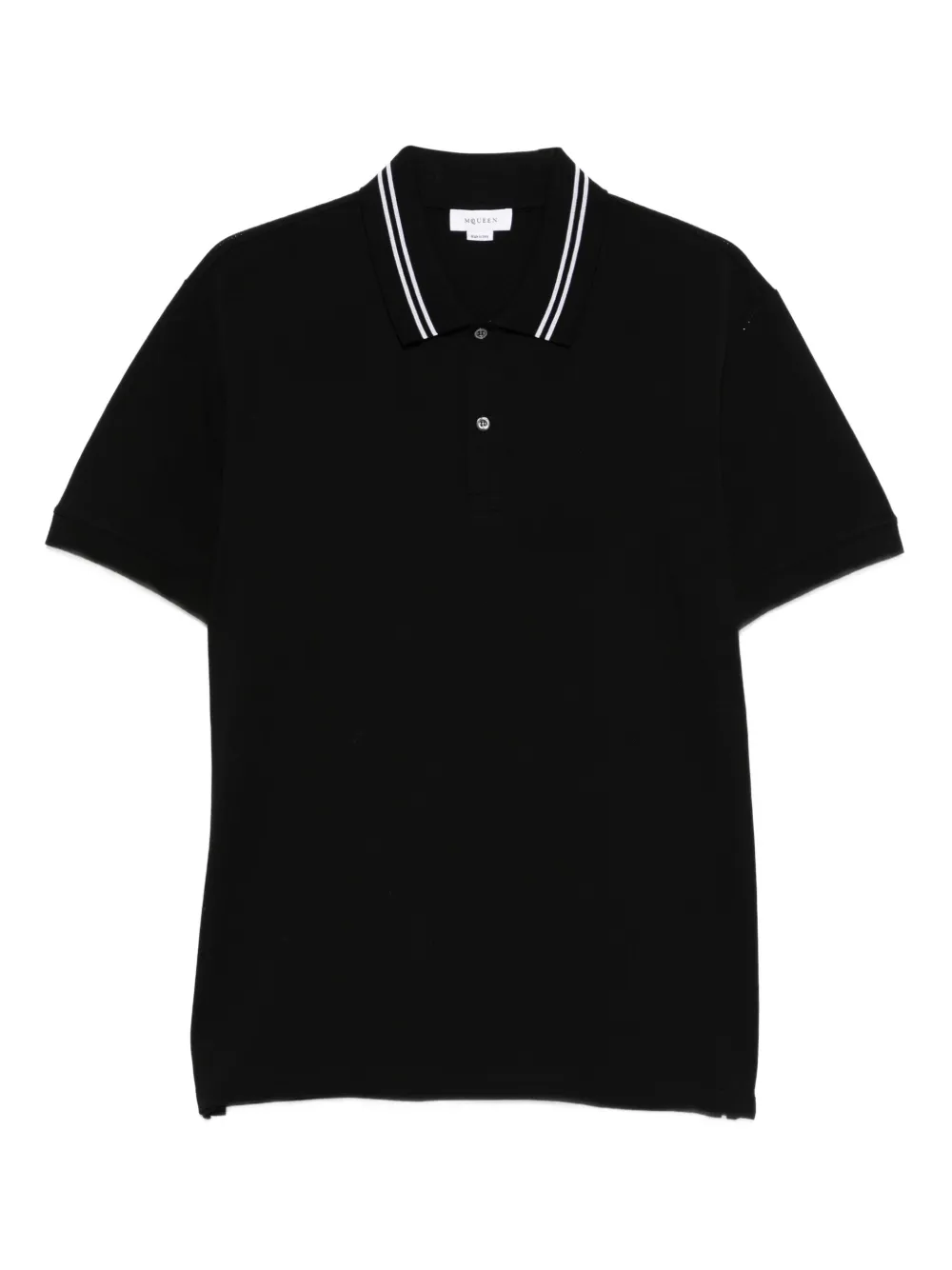 Alexander McQueen stripe-detail polo shirt | Black | Image 1