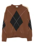 MRZ argyle-knit jumper - Brown