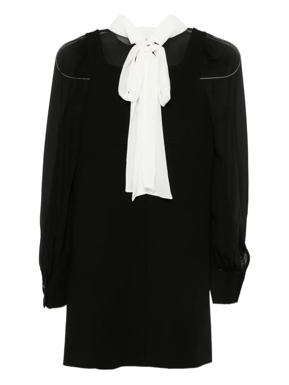 Dorothee Schumacher Tie Collar Fitted Jacket In Black