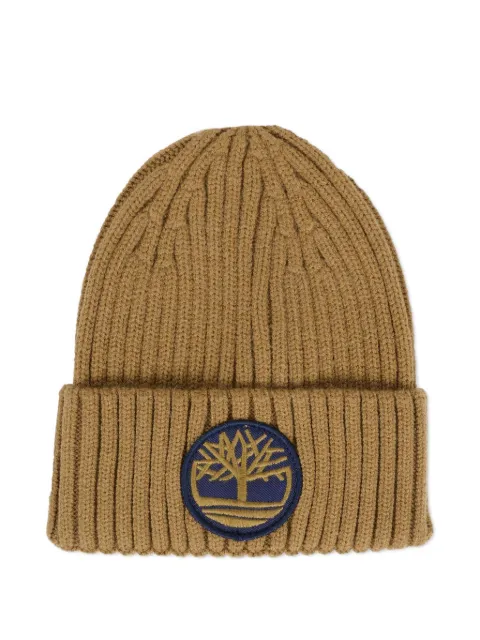 Timberland Kids logo-patch ribbed beanie