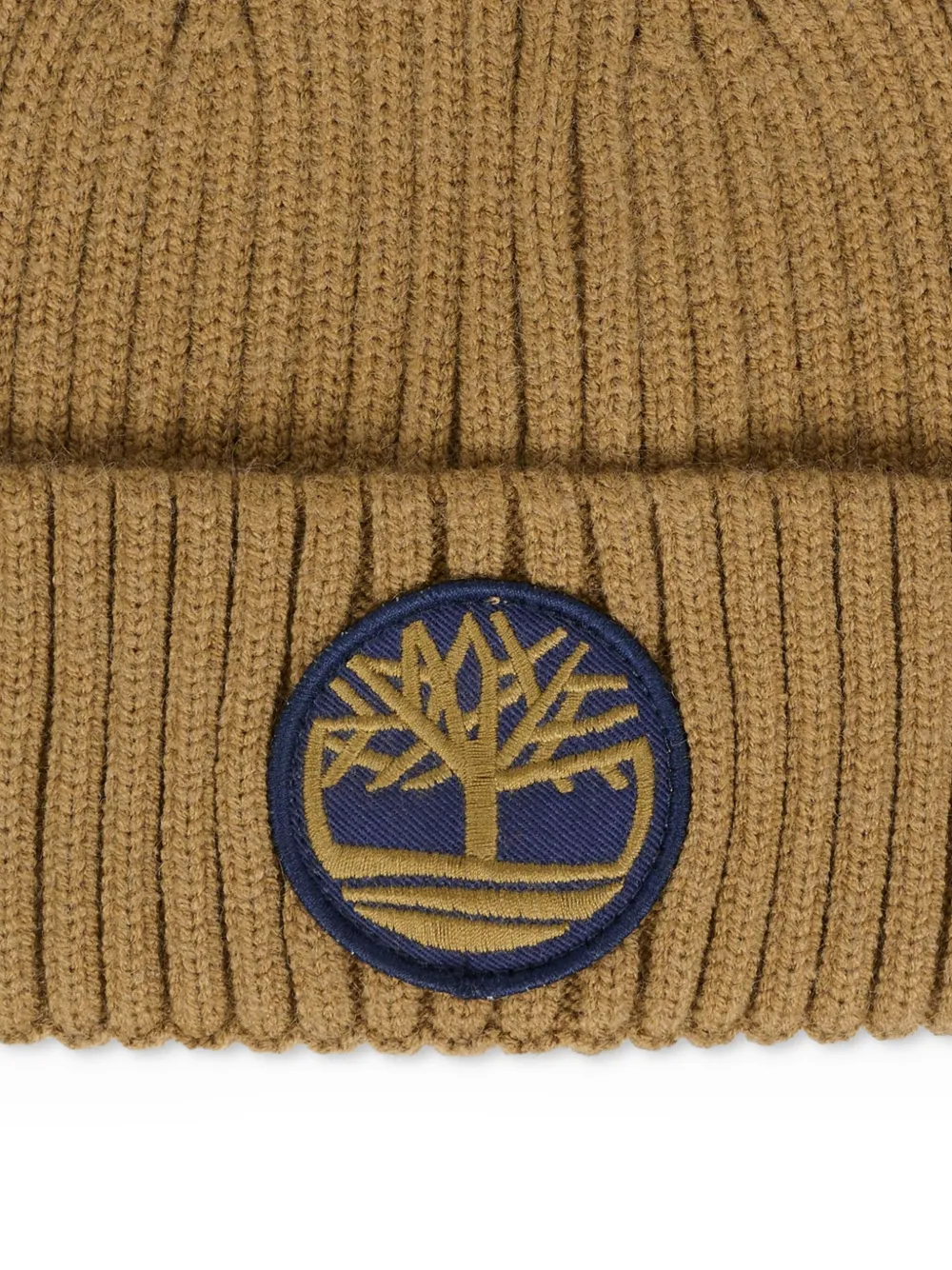 Timberland Kids Geribbelde muts met logopatch Bruin