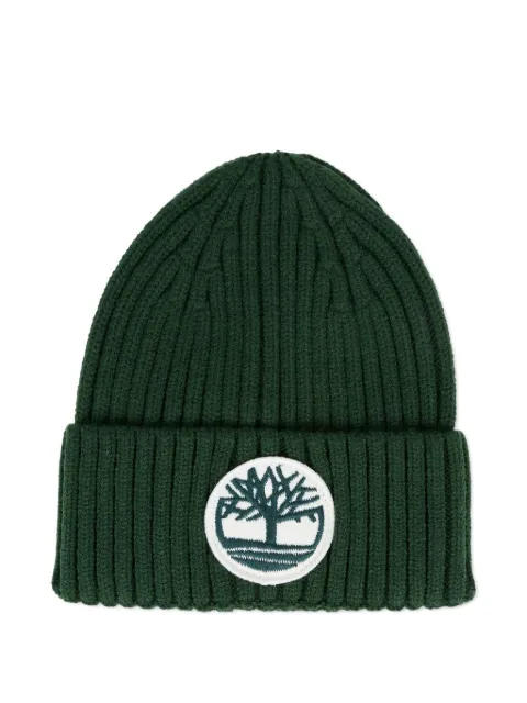 Timberland Kids logo-patch ribbed beanie